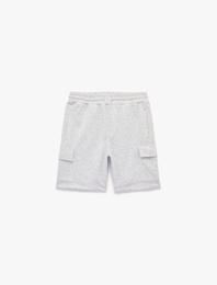 Rahat Kalıp Kapaklı Cep Detaylı Beli Bağcıklı Spor Şort