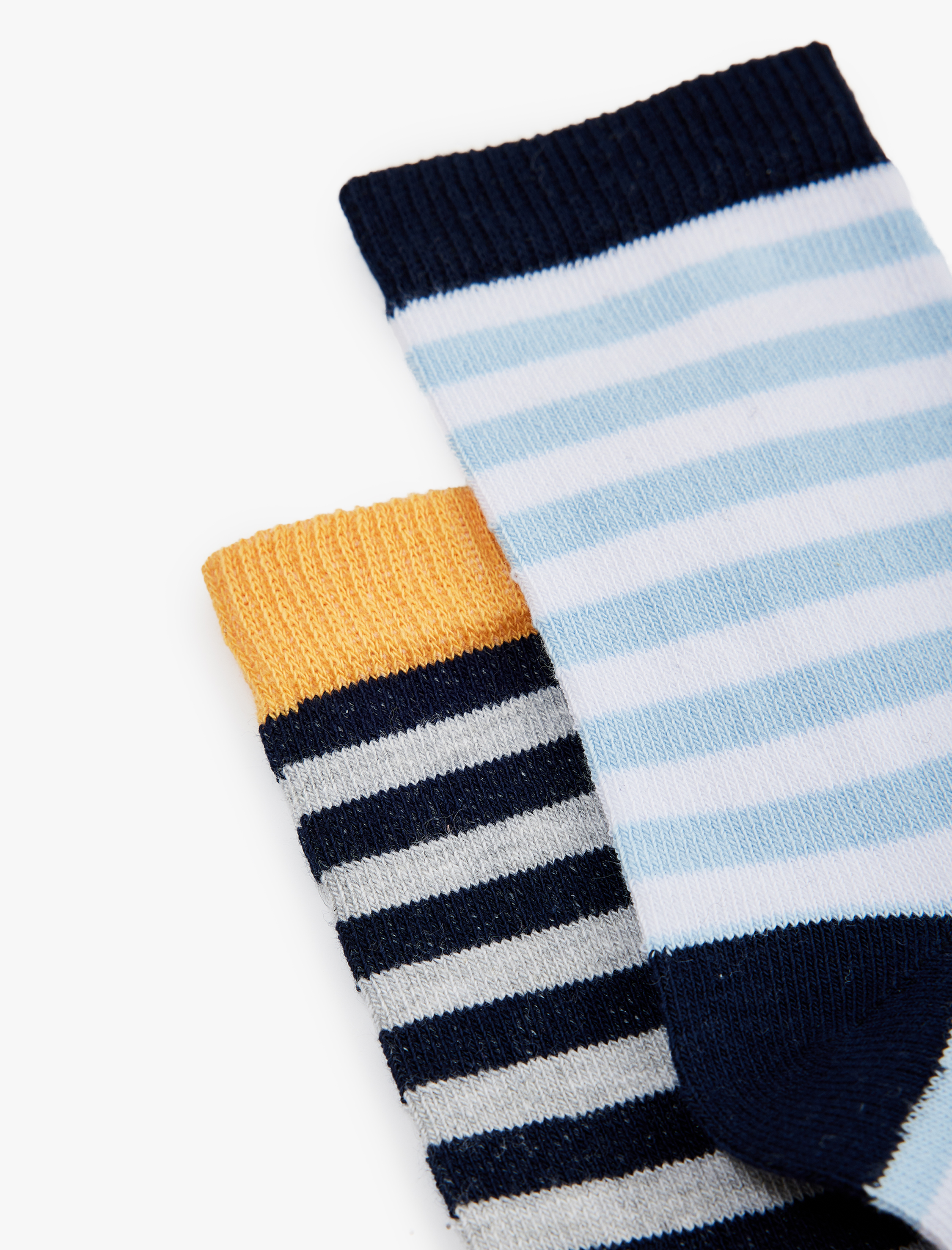  Erkek Çocuk Pamuklu Çizgili 2'li Çorap Seti