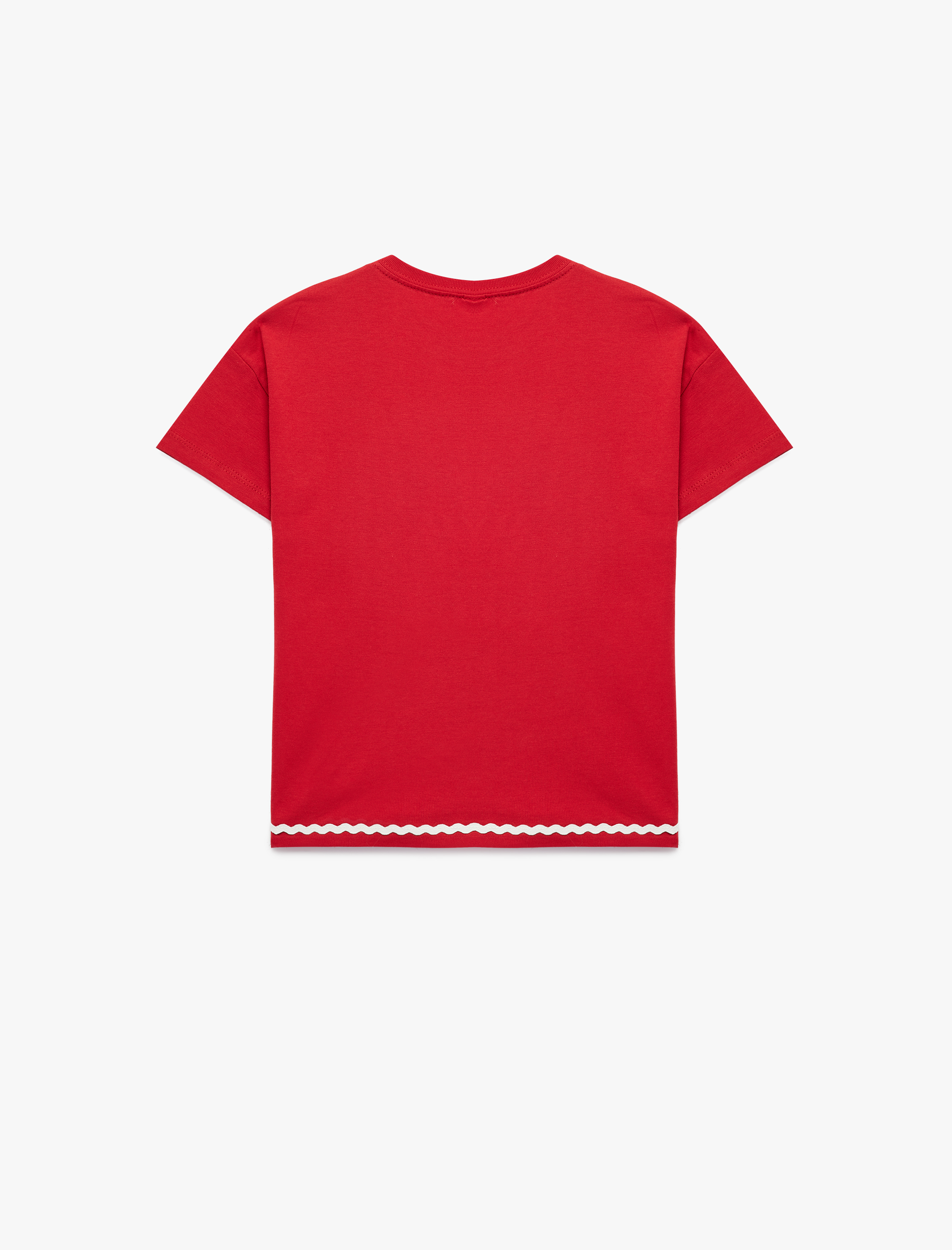  Kız Bebek Baskılı Kısa Kollu Bisiklet Yaka Pamuklu Tişört