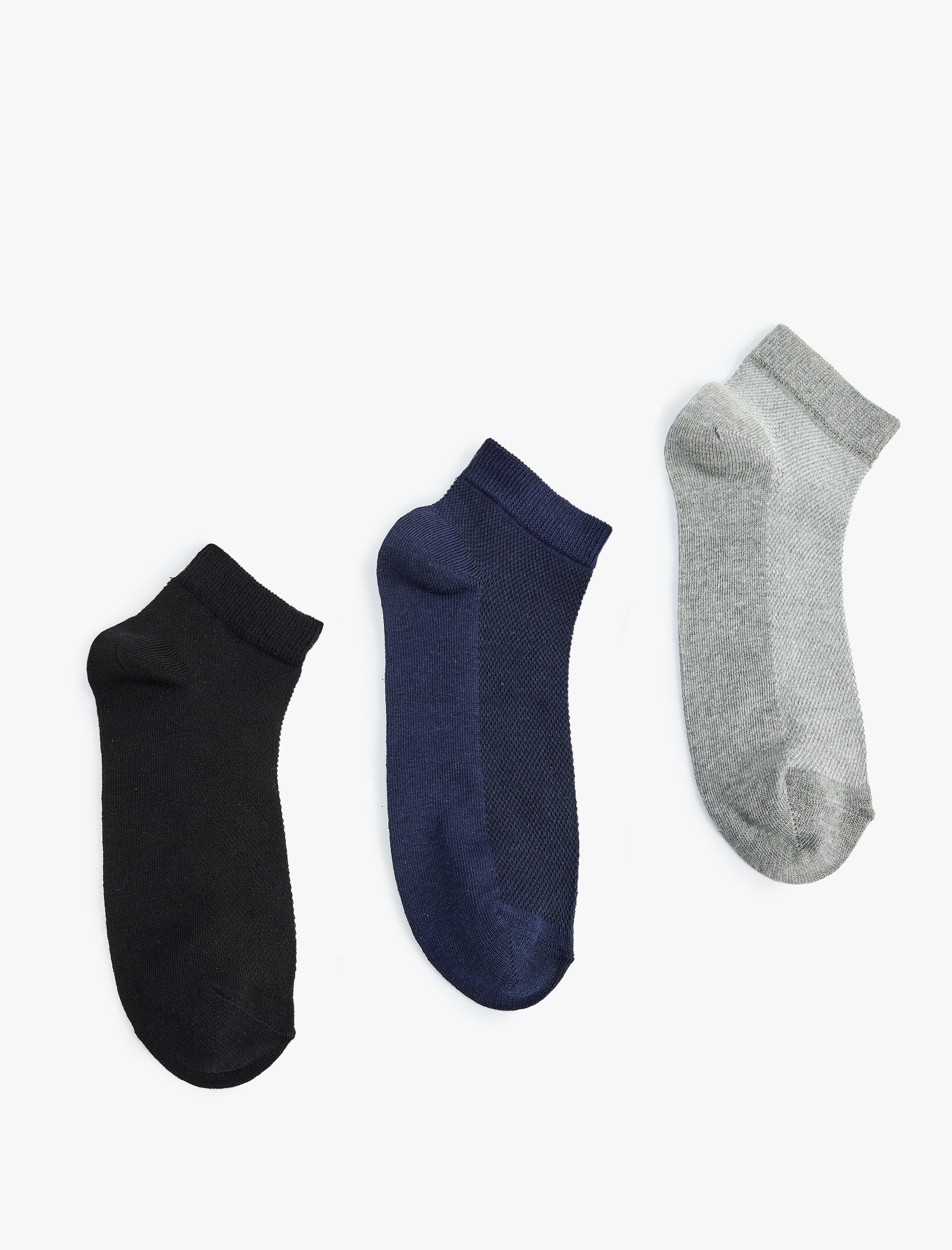  Erkek Pamuklu 3'lü Patik Çorap Seti