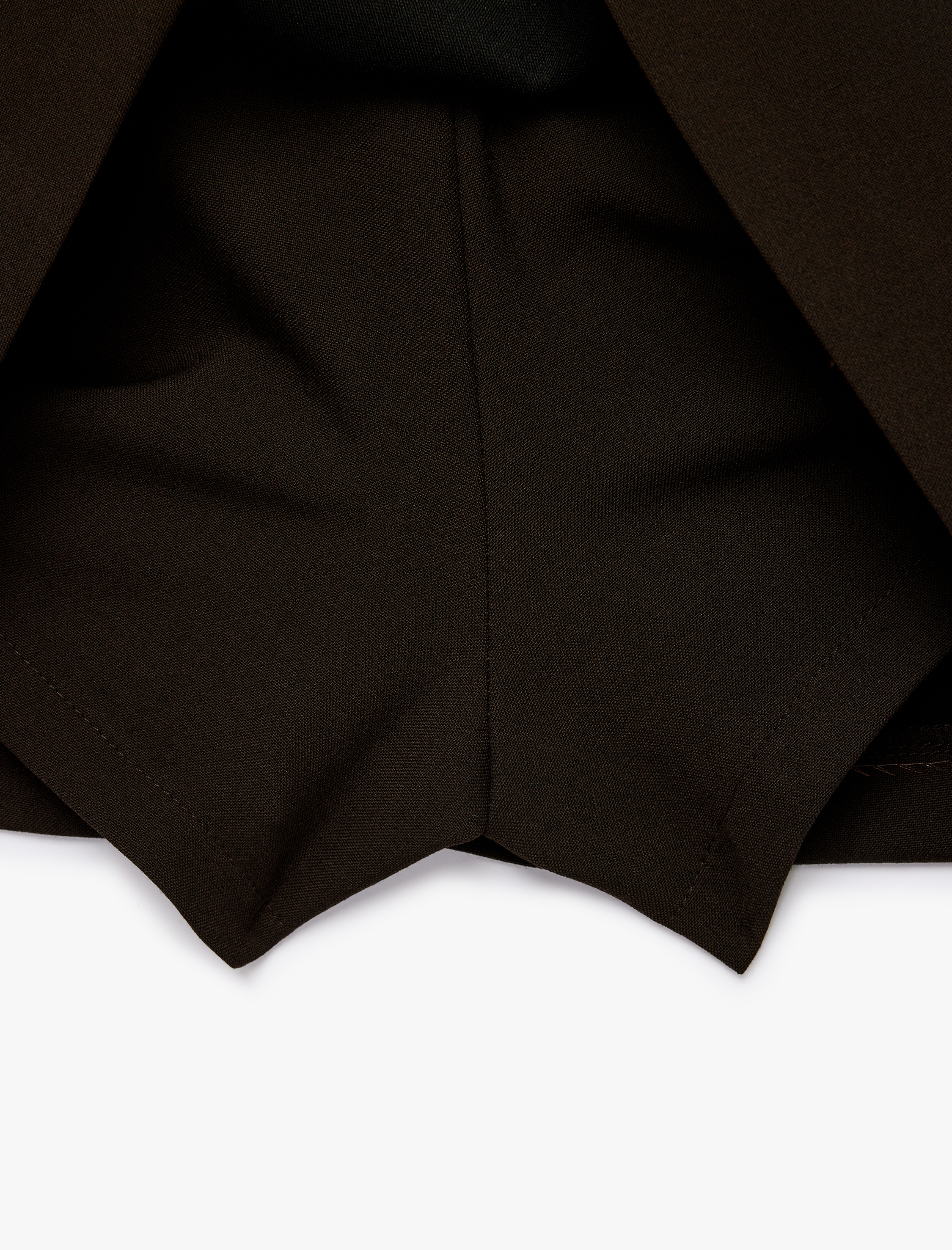   Viskon A Kesim Kemerli Şortlu Mini Etek