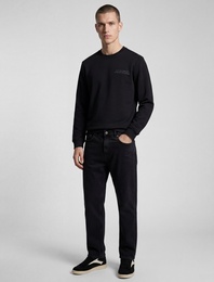 Uzun Kollu Bisiklet Yaka Pamuklu Baskılı Sweatshirt