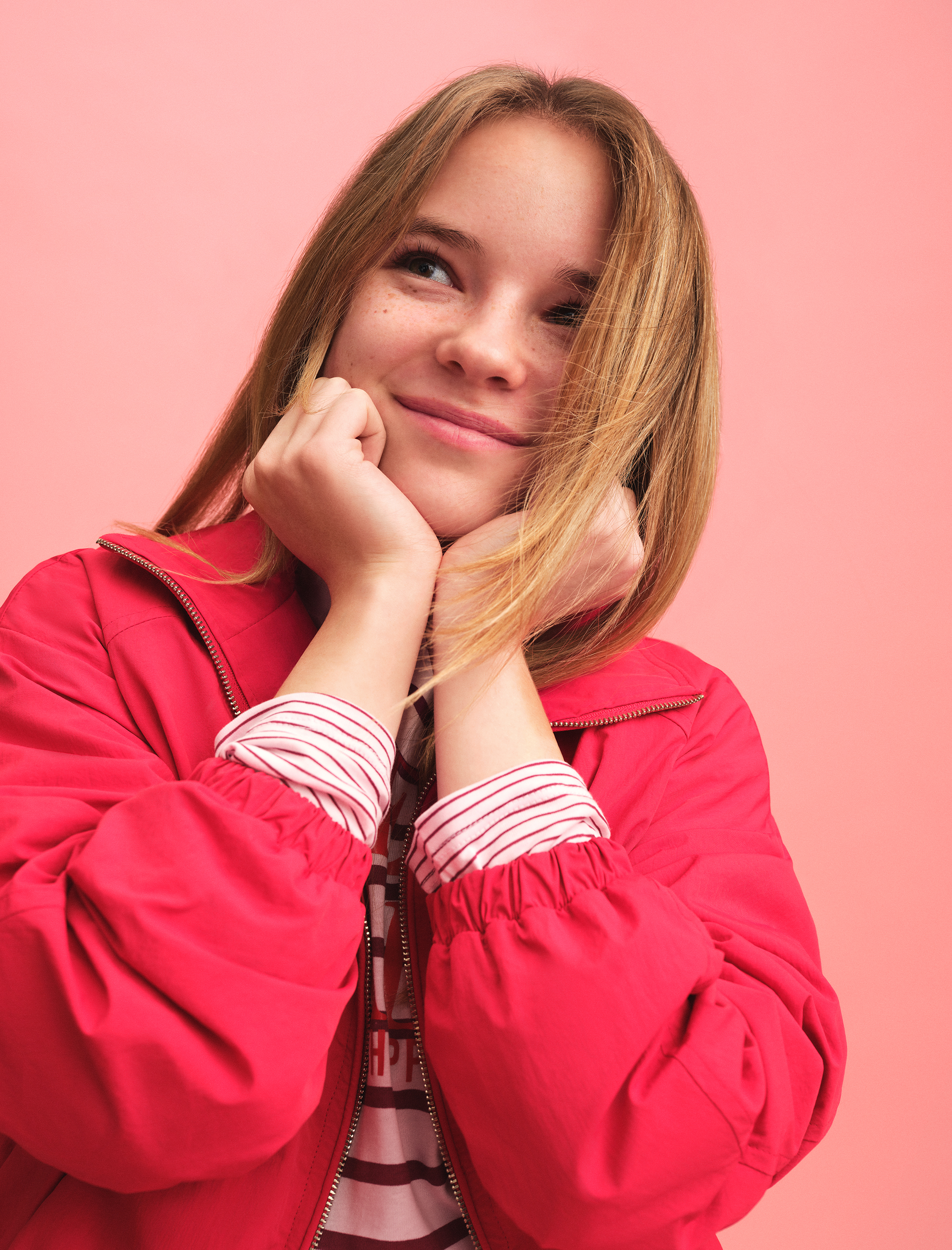  Kız Çocuk Uzun Kollu Bisiklet Yaka Baskılı Pamuklu Çizgili Tişört