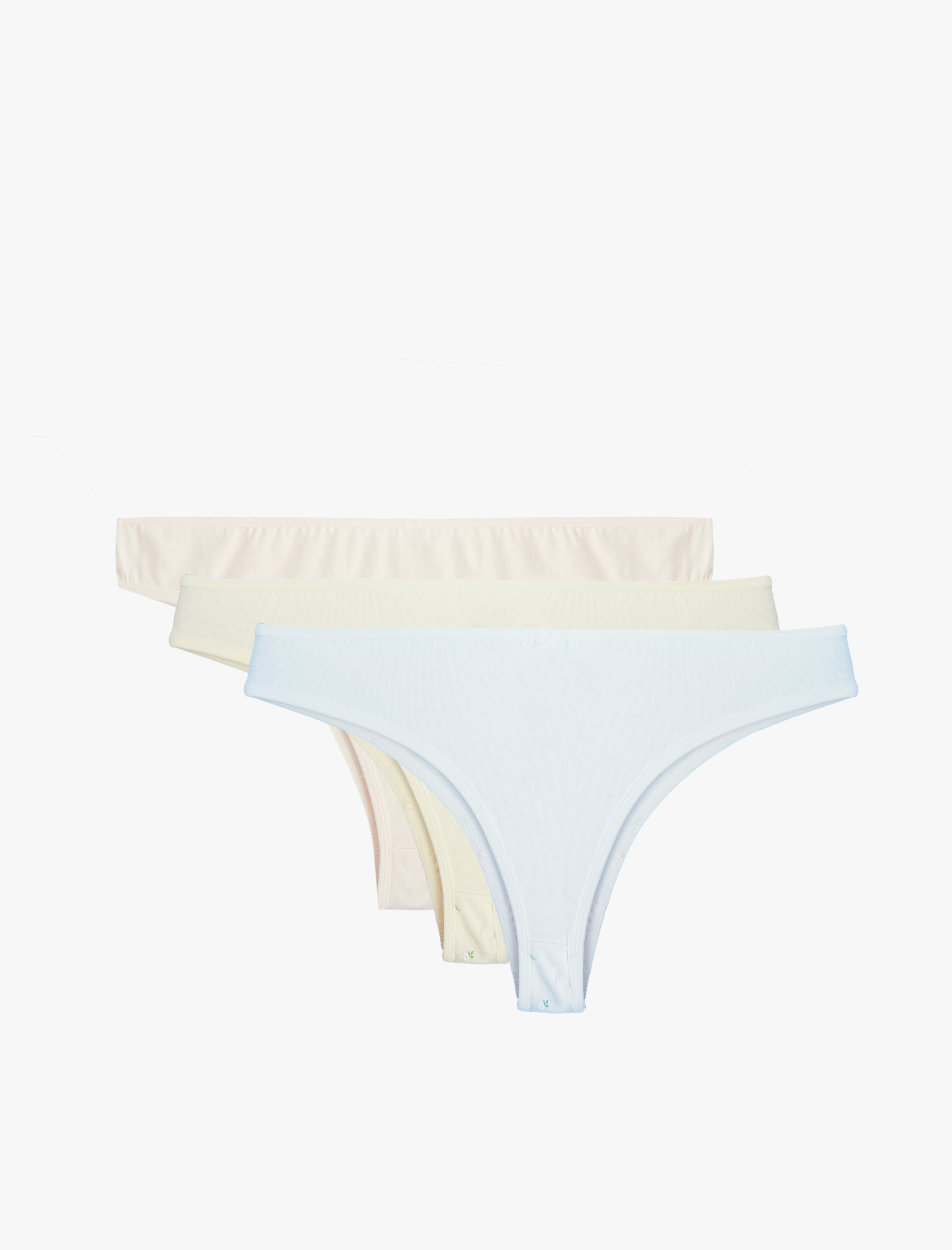   Çiçek Baskılı Pamuklu 3'lü Brazilian Külot Seti