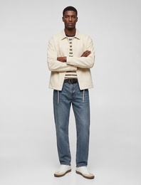 Pamuklu Cepli Uzun Kollu Gömlek Yaka Jean Ceket