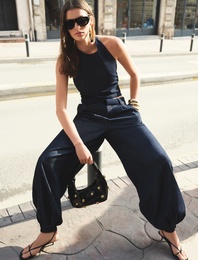 Pamuklu Rahat Kalıp Stoperli Paça Düğmeli Cepli Denim Pantolon