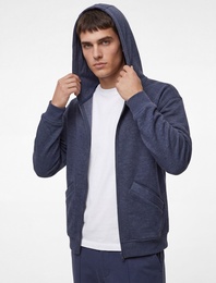 Uzun Kollu Cepli Fermuarlı Kapşonlu Oversize Sweatshirt