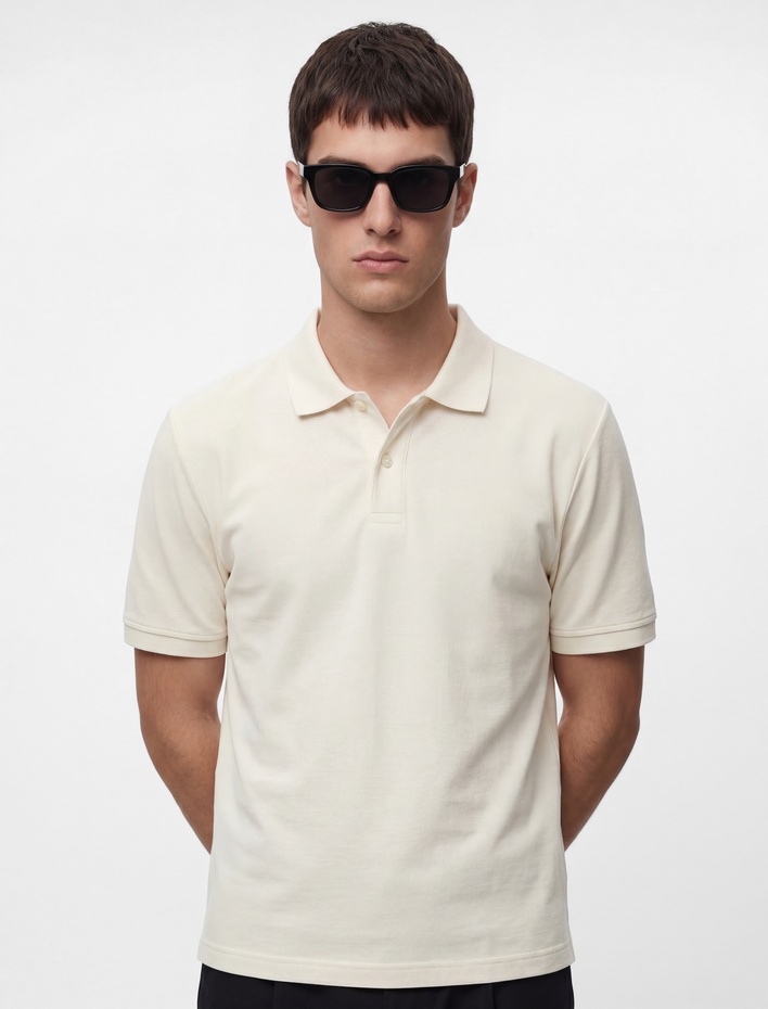  Pamuklu Regular Fit Kısa Kollu Düğmeli Polo Yaka Tişört