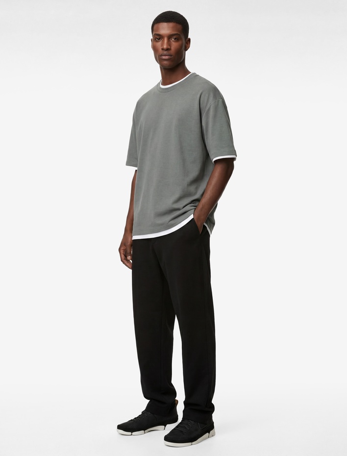  Regular Fit Kısa Kollu Bisiklet Yaka Pamuklu Basic Tişört