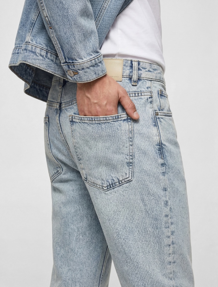  Normal Bel Pamuklu Vintage Straight Jean Pantolon