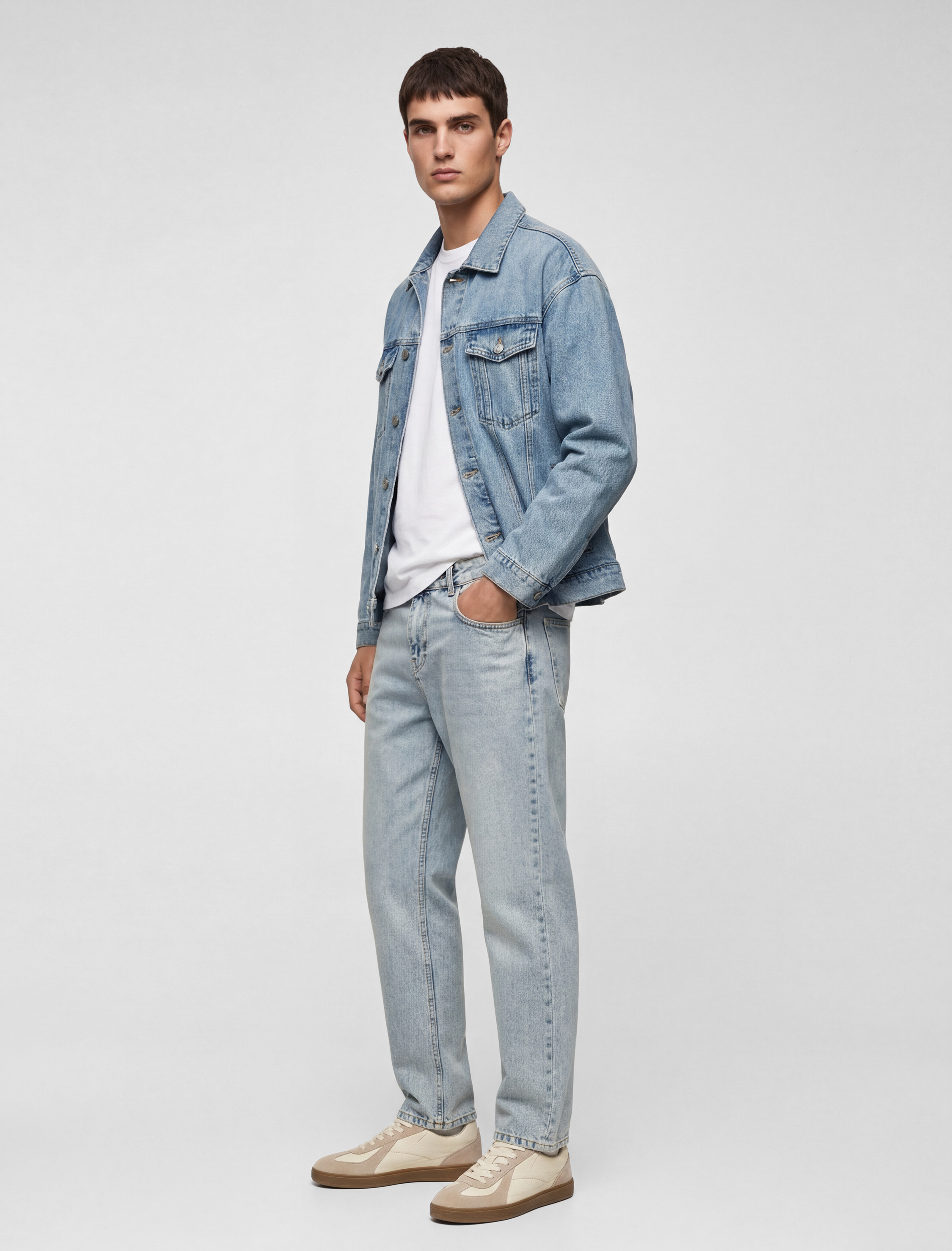   Normal Bel Pamuklu Vintage Straight Jean Pantolon