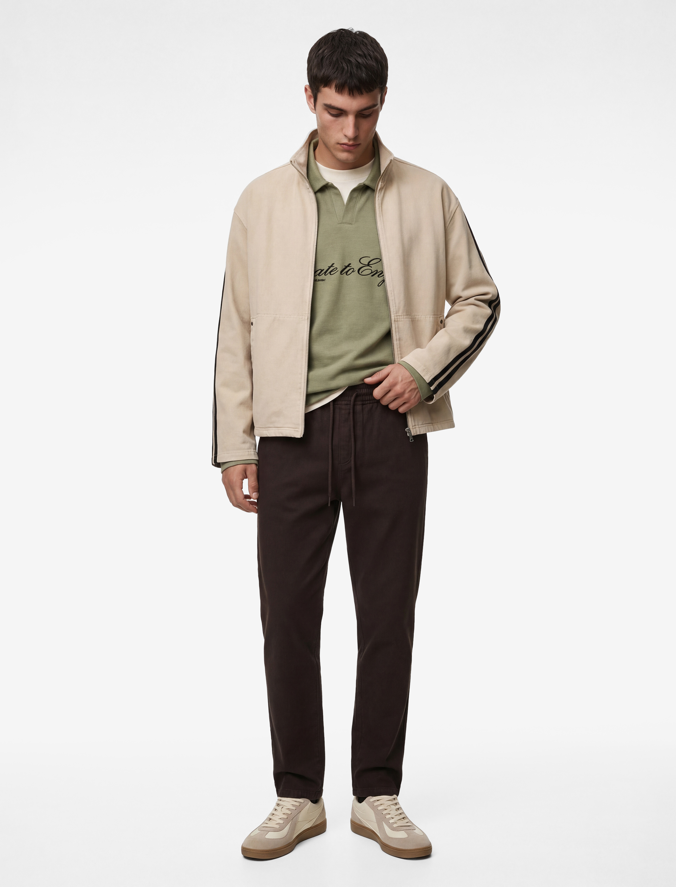   Regular Fit Pamuklu Cepli Gabardin Beli Bağcıklı Pantolon