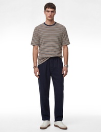 Regular Fit Bisiklet Yaka Kısa Kollu Çizgili Tişört