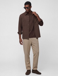 Regular Fit Beli Lastikli Düğmeli Cepli Duble Paça Pantolon