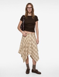 Slim Fit Drapeli Kısa Kollu Kayık Yaka Tişört