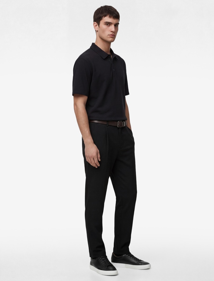  Regular Fit Waffle Dokulu Düğmeli Kısa Kollu Polo Yaka Tişört