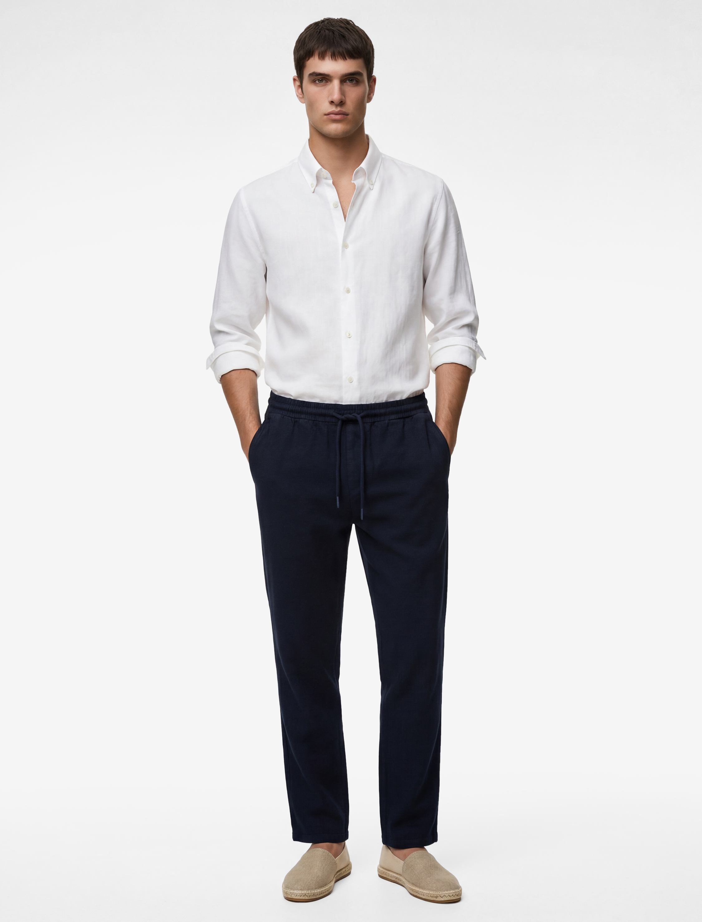 Regular Fit Pamuklu Cepli Beli Bağcıklı Pantolon