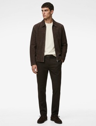 Düğmeli Cepli Viskon Karışımlı Slim Fit Kumaş Pantolon