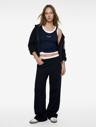 Üç İplik Şardonlu Beli Lastikli Cepli Oversize Eşofman Altı