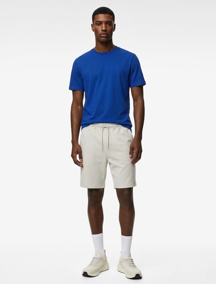  Regular Fit Kısa Kollu Pamuklu Bisiklet Yaka Basic Spor Tişört