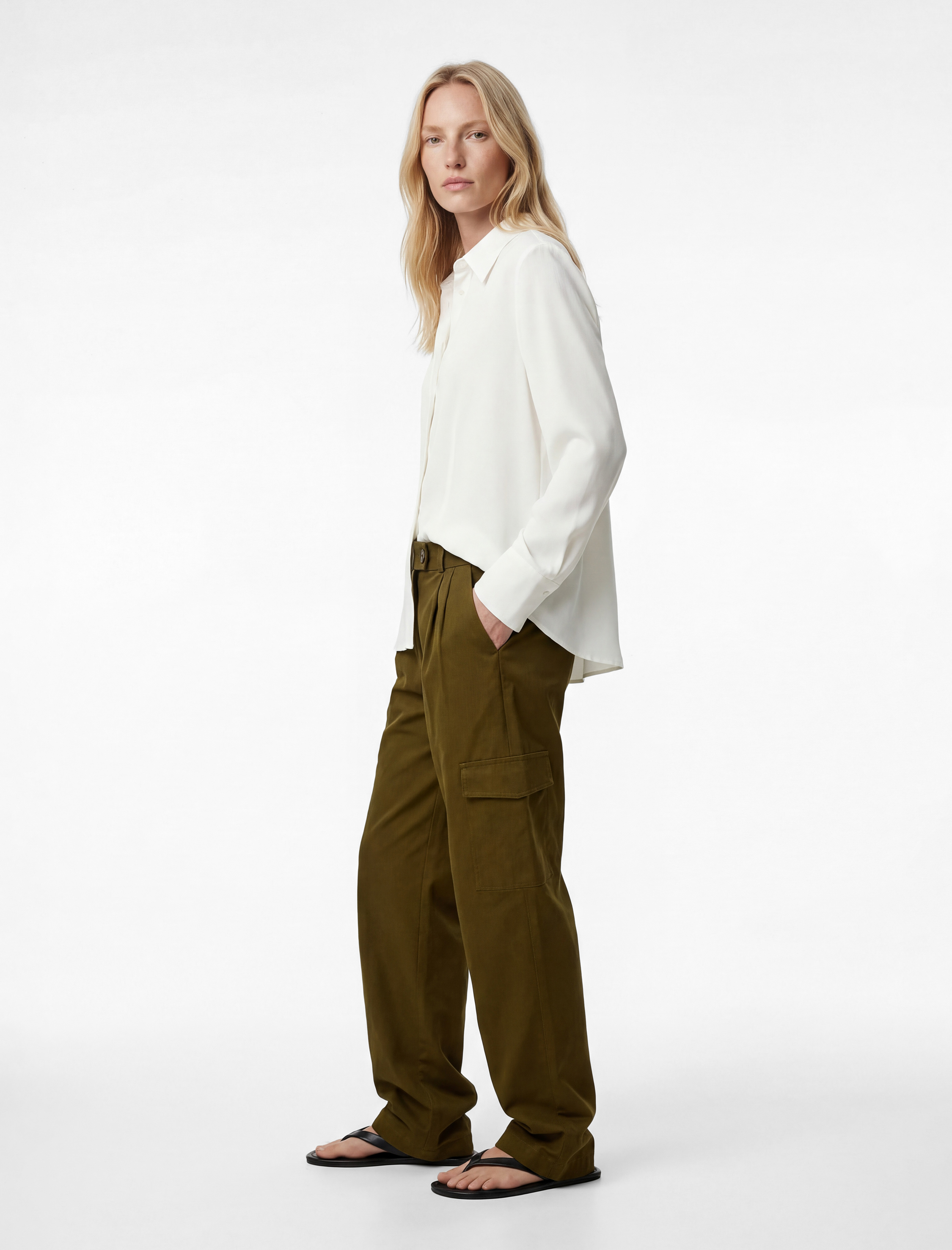 Slim Fit Uzun Kollu Düğmeli Saten Gömlek