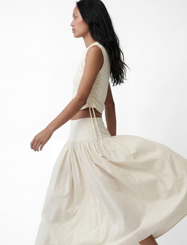  Modal Kumaş Midi Çan Etek