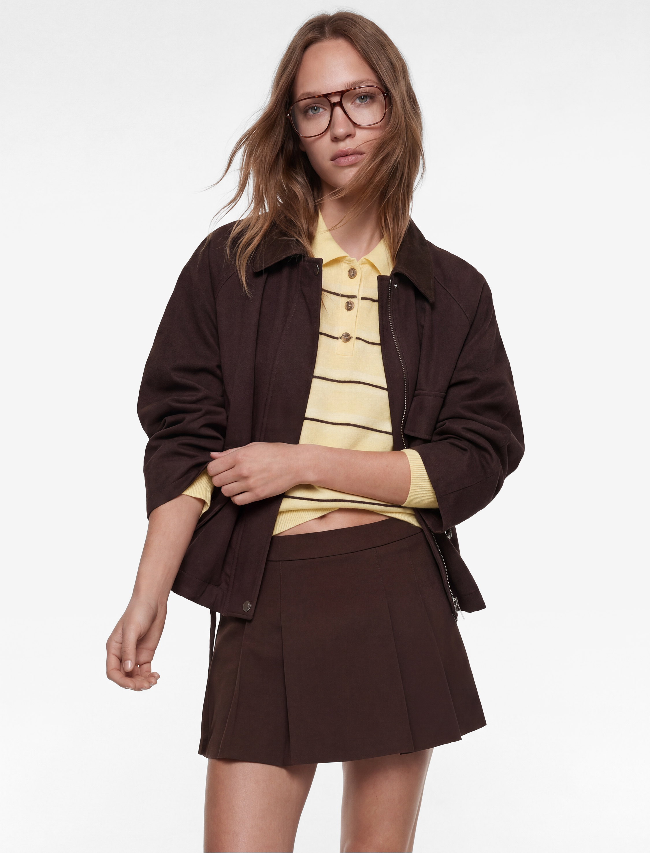   Regular Fit Uzun Kollu Klasik Yaka Fermuarlı Ceket