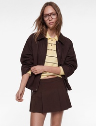 Regular Fit Uzun Kollu Klasik Yaka Fermuarlı Ceket