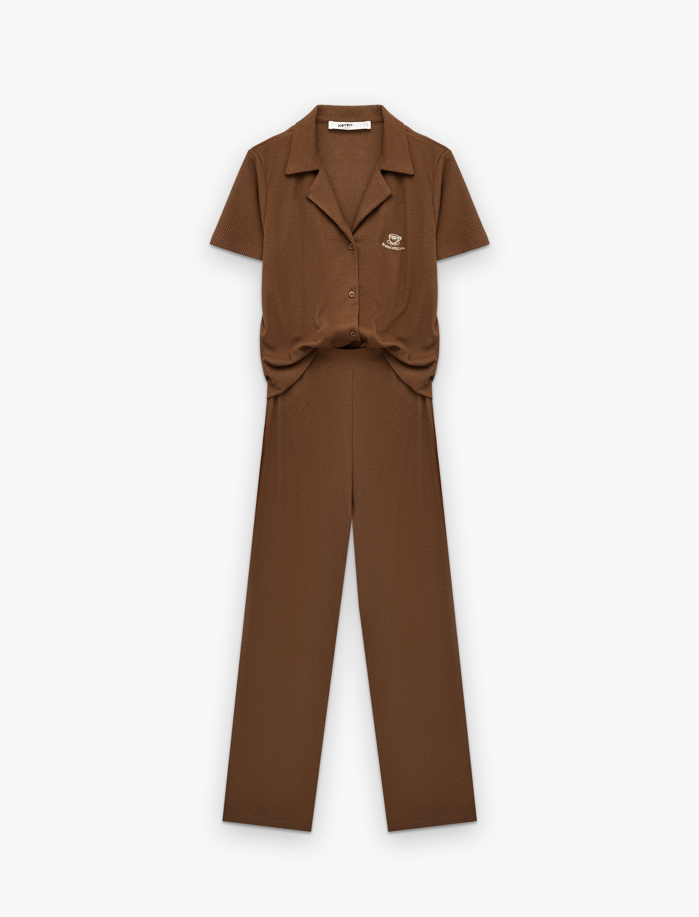   Viskon Karışımlı Rahat Kesim Pijama Takımı