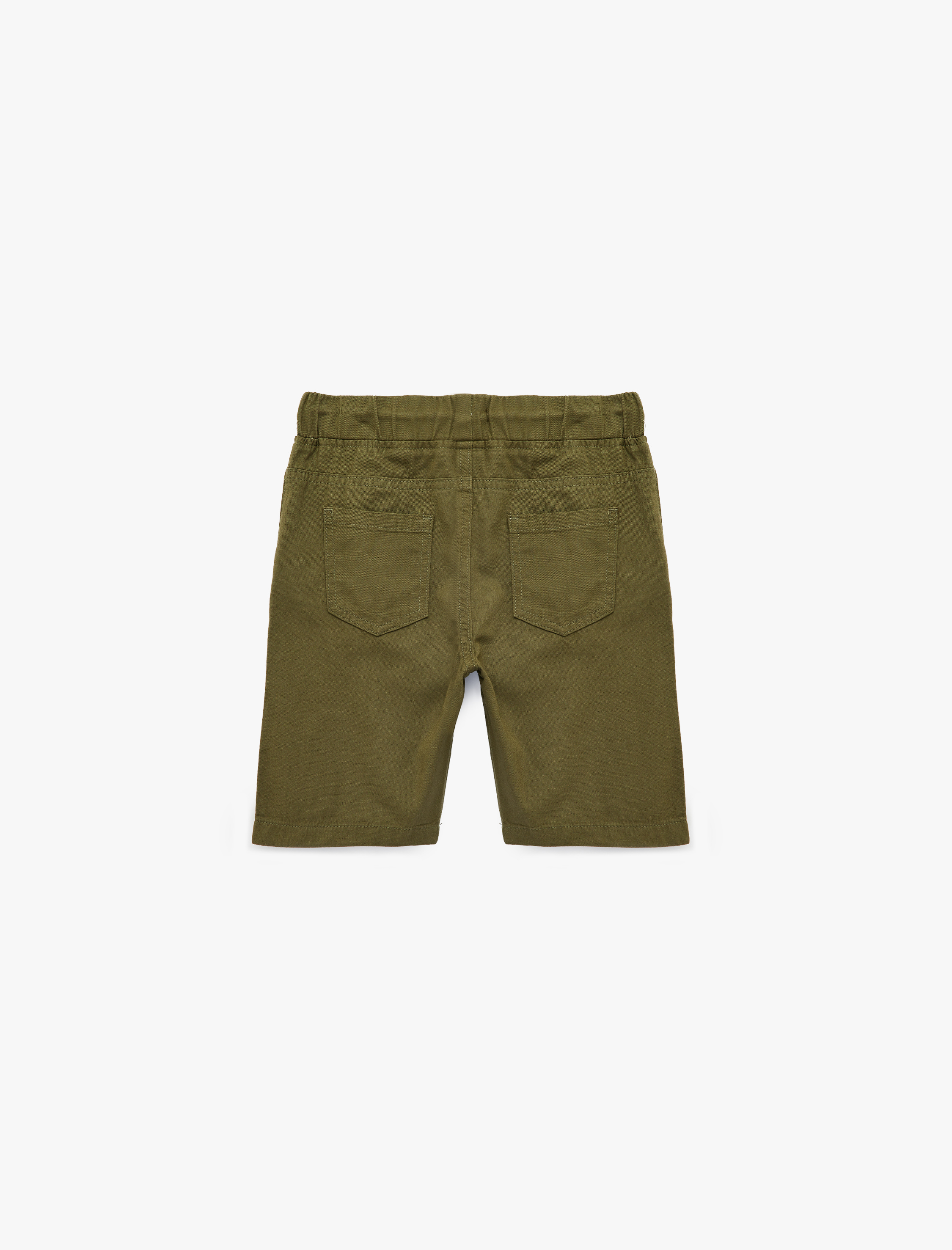 Erkek Çocuk Beli Bağcıklı Cep Detaylı Pamuklu Basic Şort