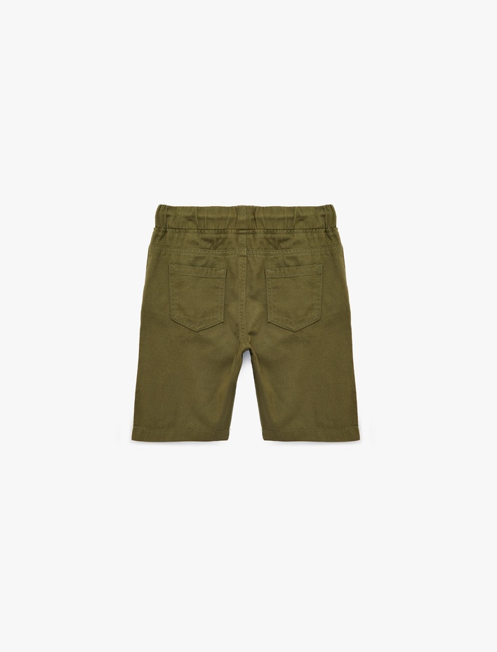 Erkek Çocuk Beli Bağcıklı Cep Detaylı Pamuklu Basic Şort