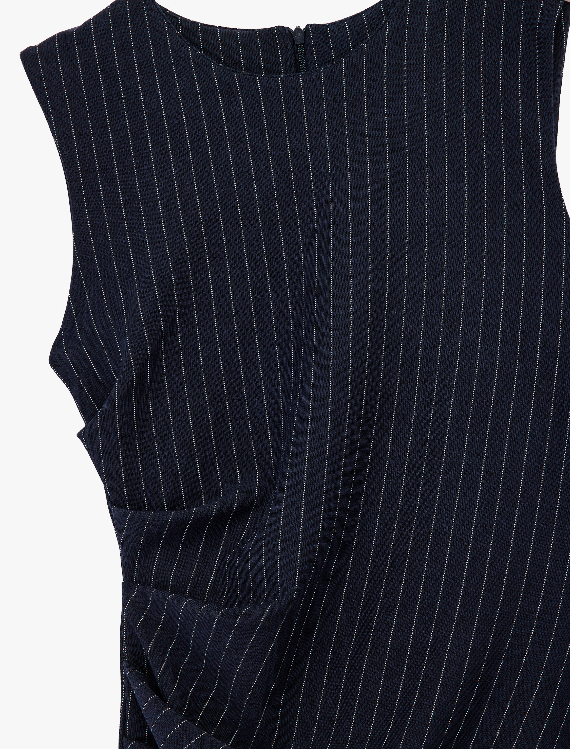   Drapeli Kolsuz Bisiklet Yaka Çizgili Mini Elbise