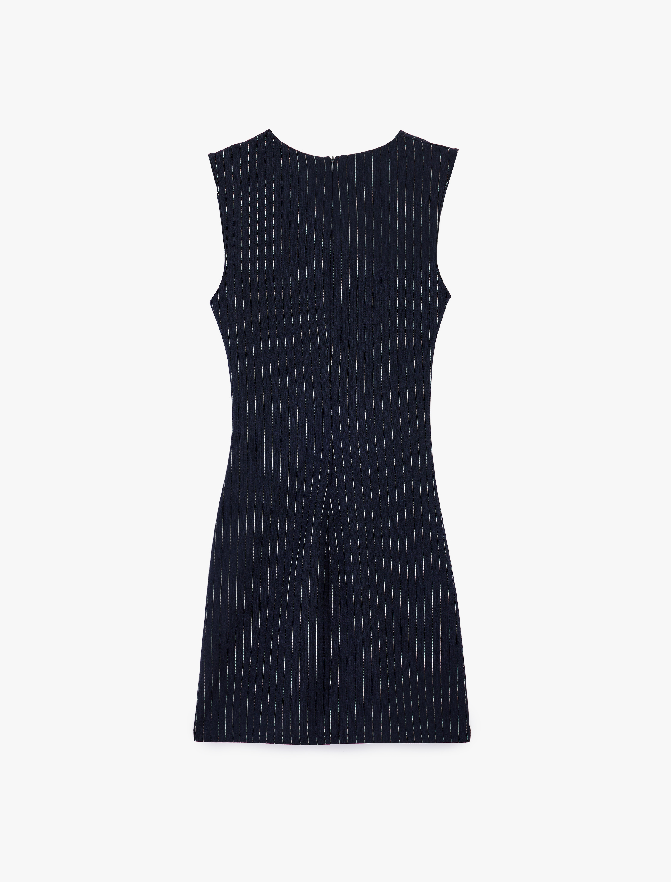   Drapeli Kolsuz Bisiklet Yaka Çizgili Mini Elbise