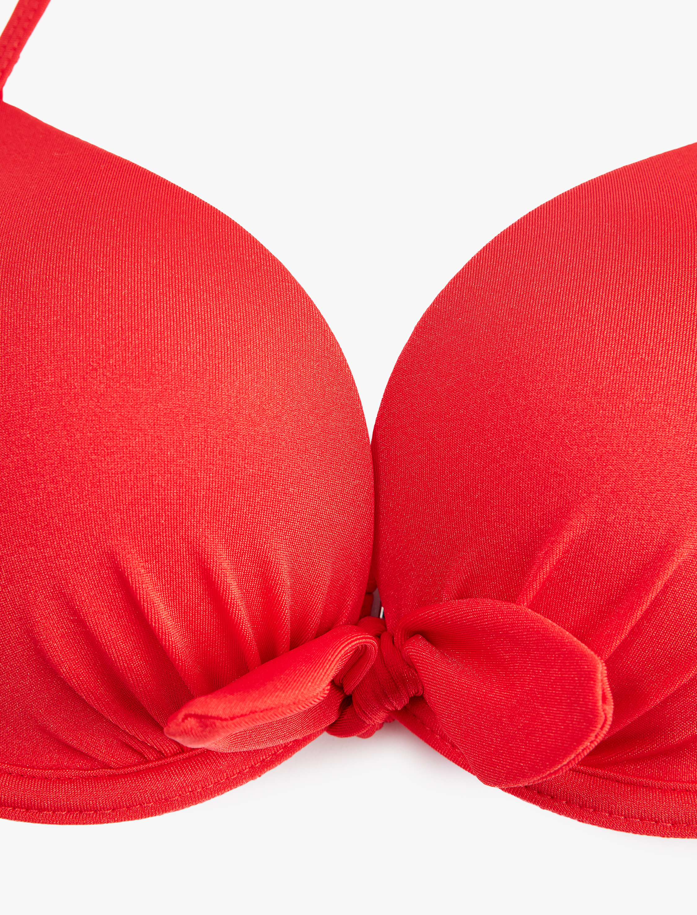   Kalp Yaka Fiyonklu Push-Up Bikini Üstü