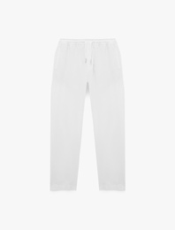 Straight Fit Cepli Pamuklu Beli Bağcıklı Pantolon