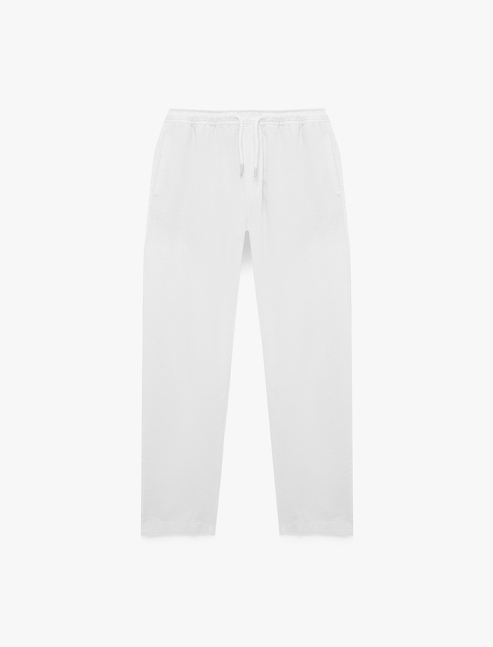  Straight Fit Cepli Pamuklu Beli Bağcıklı Pantolon