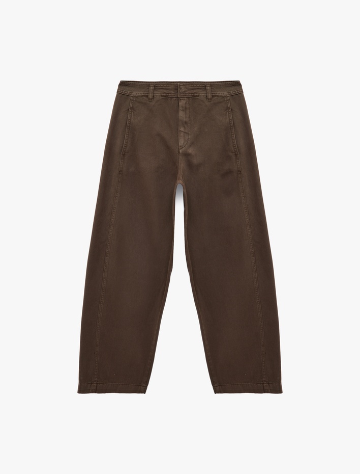  Pamuklu Cep Detaylı Rahat Kalıp Normal Paça Balon Pantolon