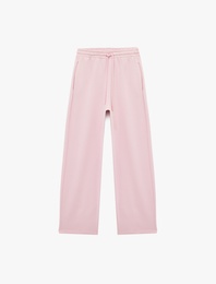 Cepli Beli Bağcıklı Oversize Eşofman Altı