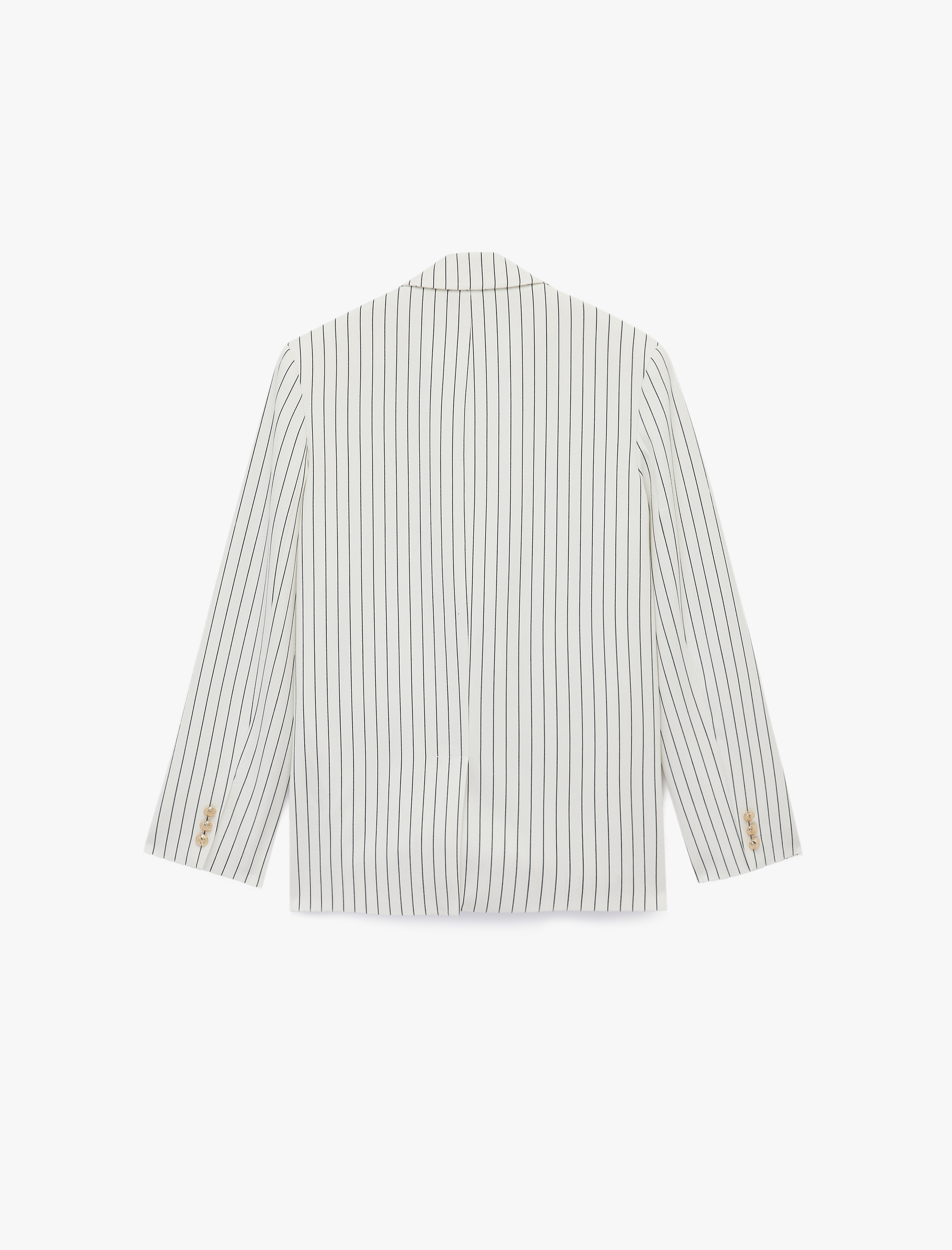   Kruvaze Yaka Uzun Kollu Metal Düğme Detaylı Blazer Ceket