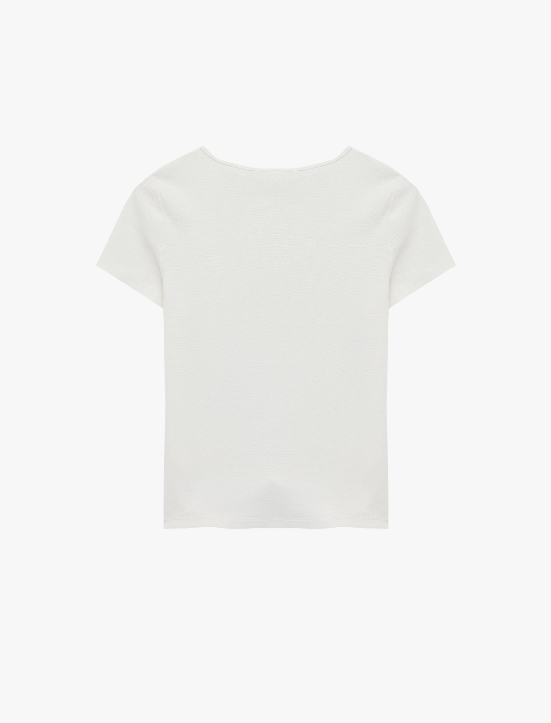   Slim Fit Kısa Kollu Kedi Baskılı Bisiklet Yaka Tişört