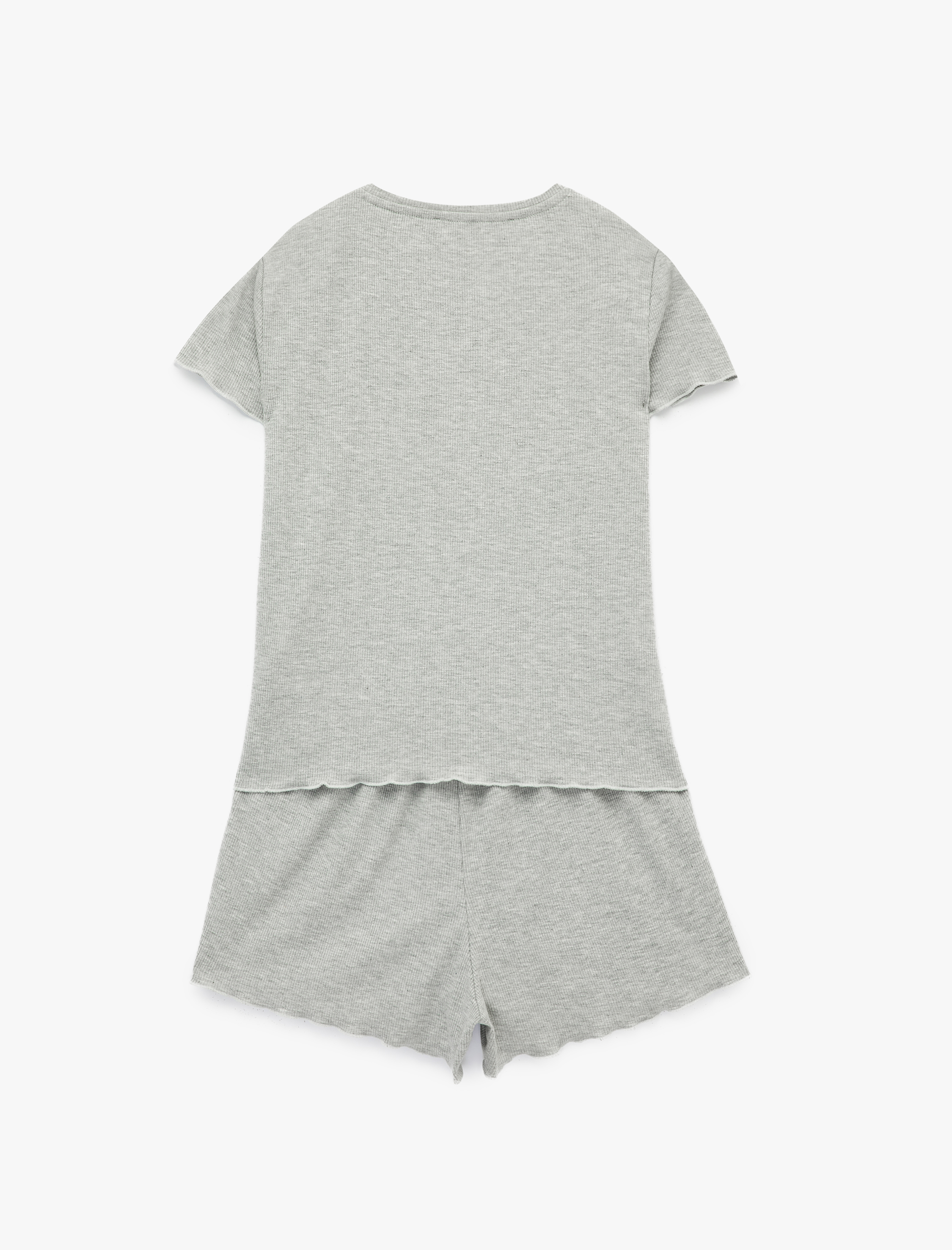   Kısa Kollu Viskon Karışımlı Rahat Kalıp Pijama Takımı - 2'li Set