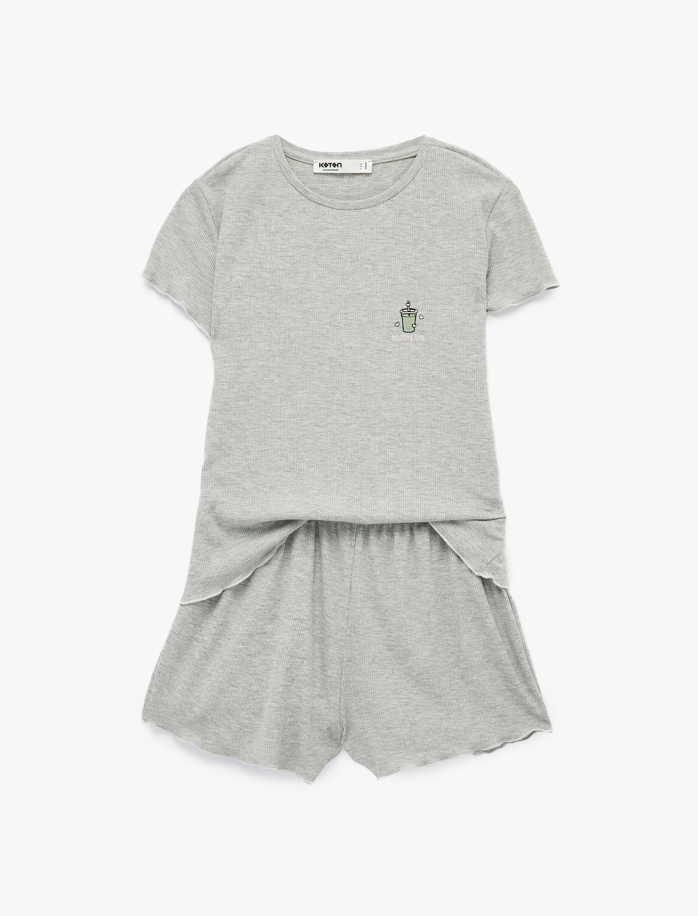   Kısa Kollu Viskon Karışımlı Rahat Kalıp Pijama Takımı - 2'li Set