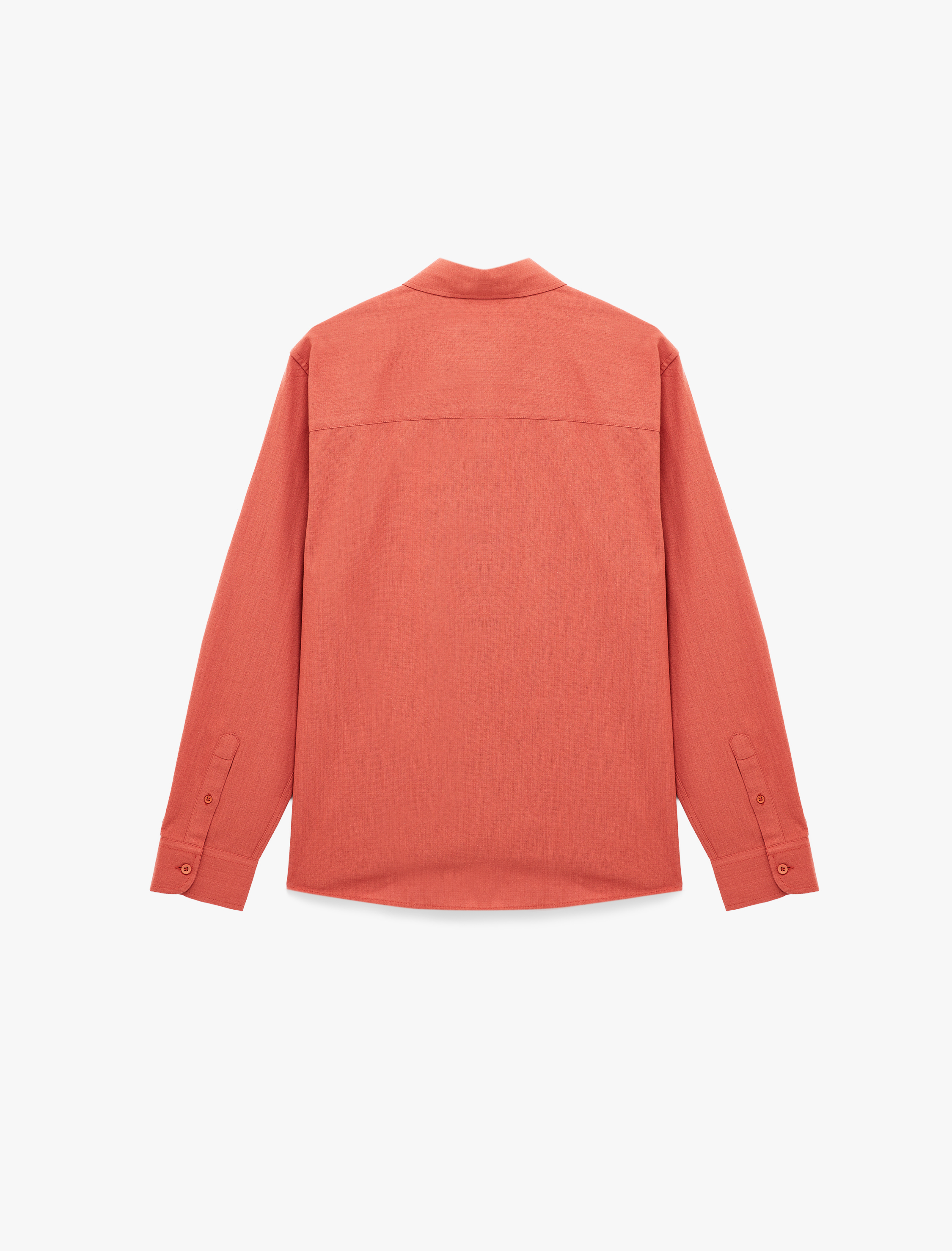   Regular Fit Uzun Kollu Klasik Yaka Düğmeli Pamuklu Gömlek