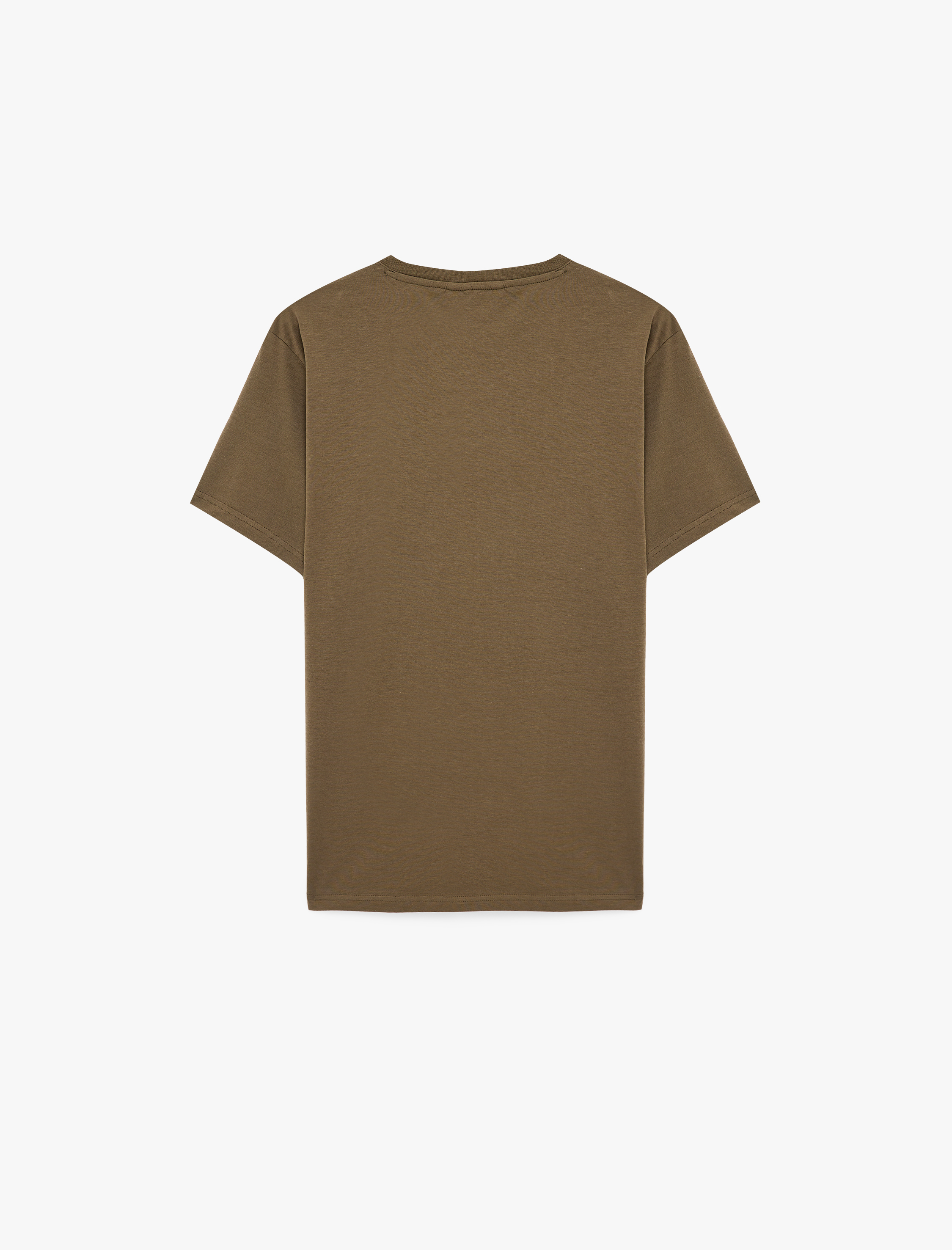   Kısa Kollu Pamuklu Bisiklet Yaka Basic Slim Fit Tişört