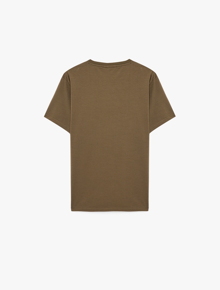  Kısa Kollu Pamuklu Bisiklet Yaka Basic Slim Fit Tişört