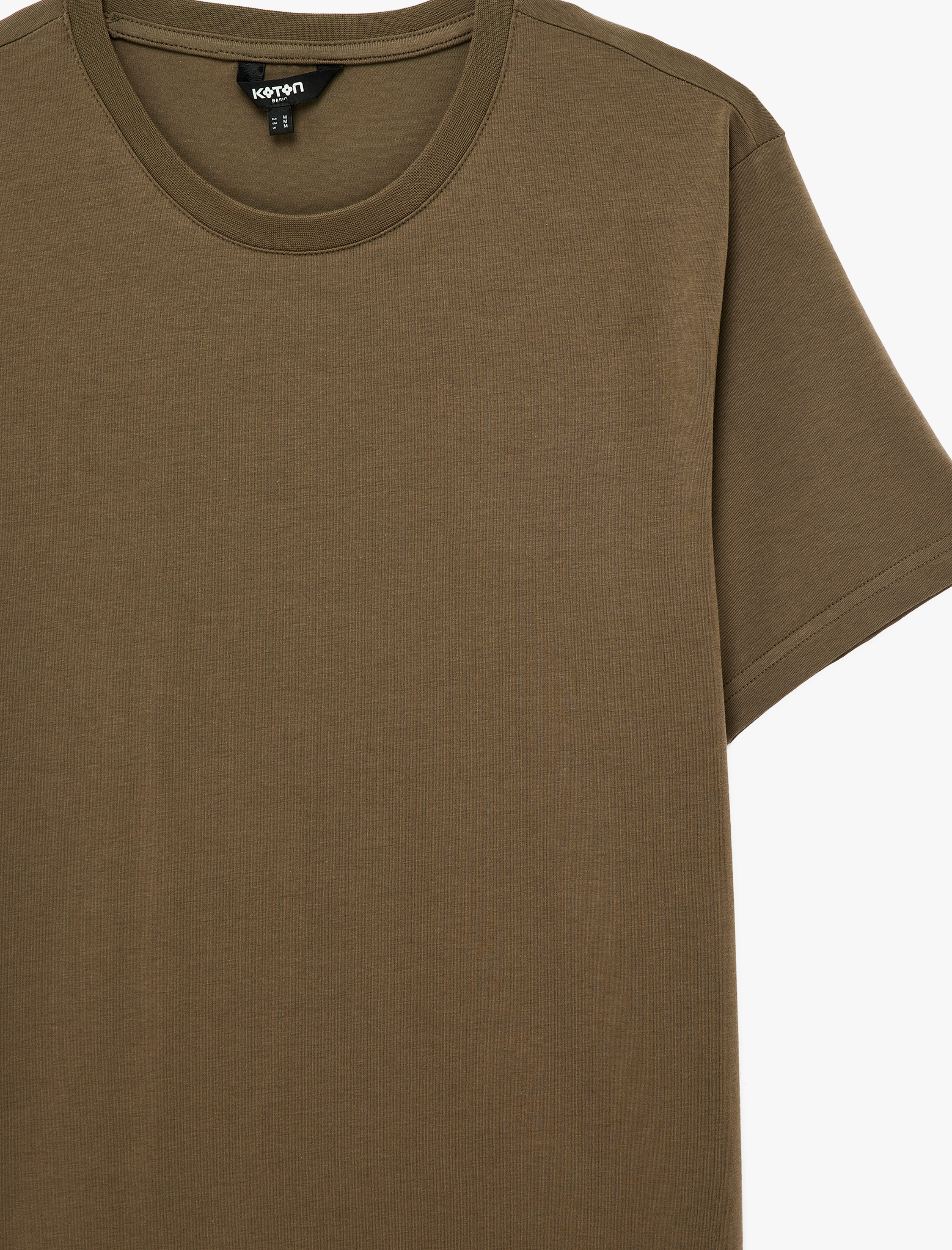   Kısa Kollu Pamuklu Bisiklet Yaka Basic Slim Fit Tişört