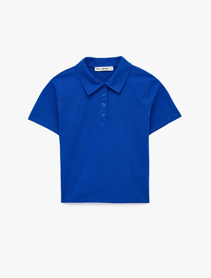  Pamuklu Polo Yaka Kısa Kollu Slim Fit Tişört