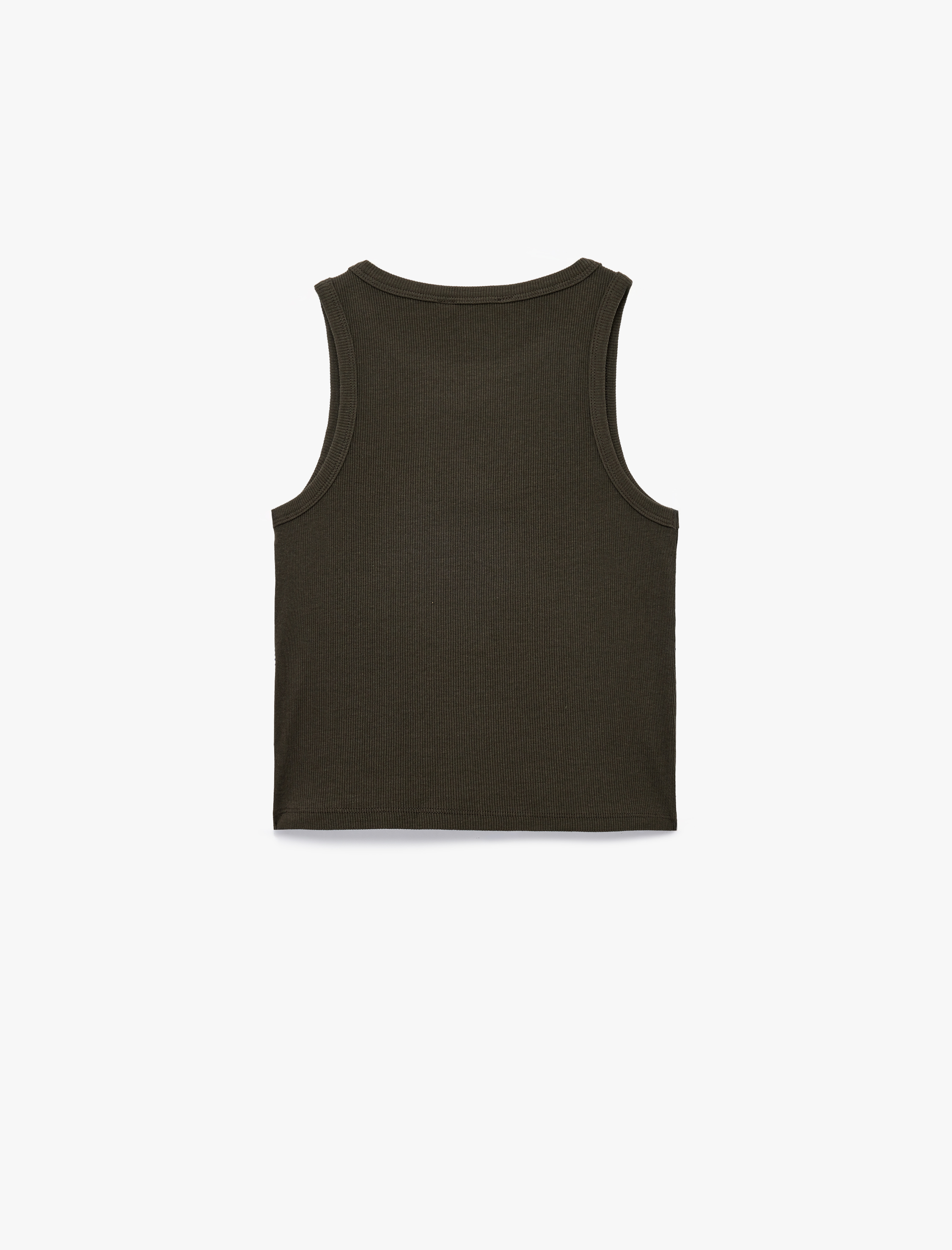   Pamuklu Taş Detaylı Kolsuz Bisiklet Yaka Bluz