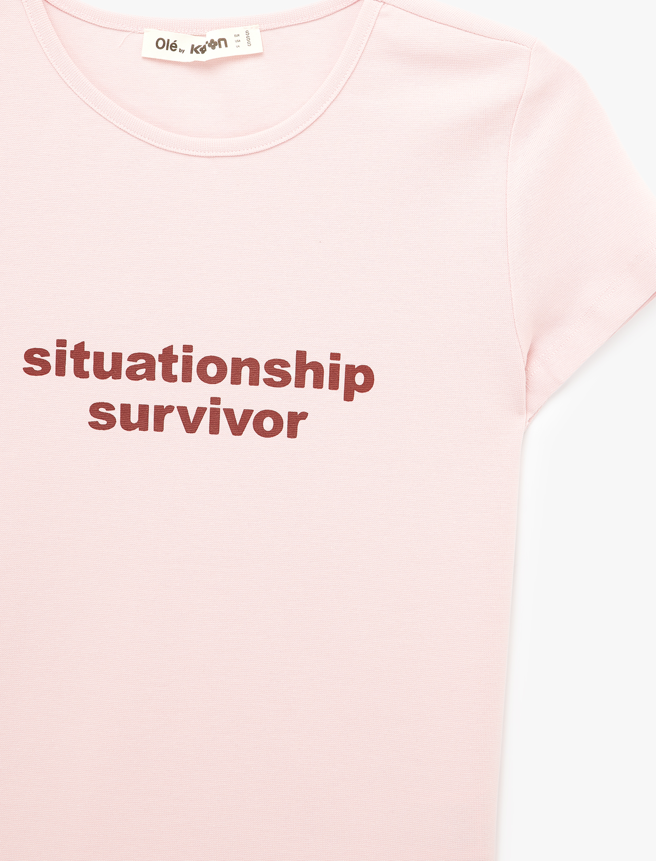   Slim Fit Kısa Kollu Bisiklet Yaka Baskılı Tişört