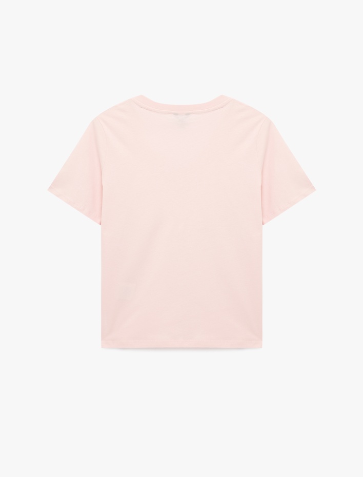  Pamuklu Kısa Kollu V Yaka Spor Tişört